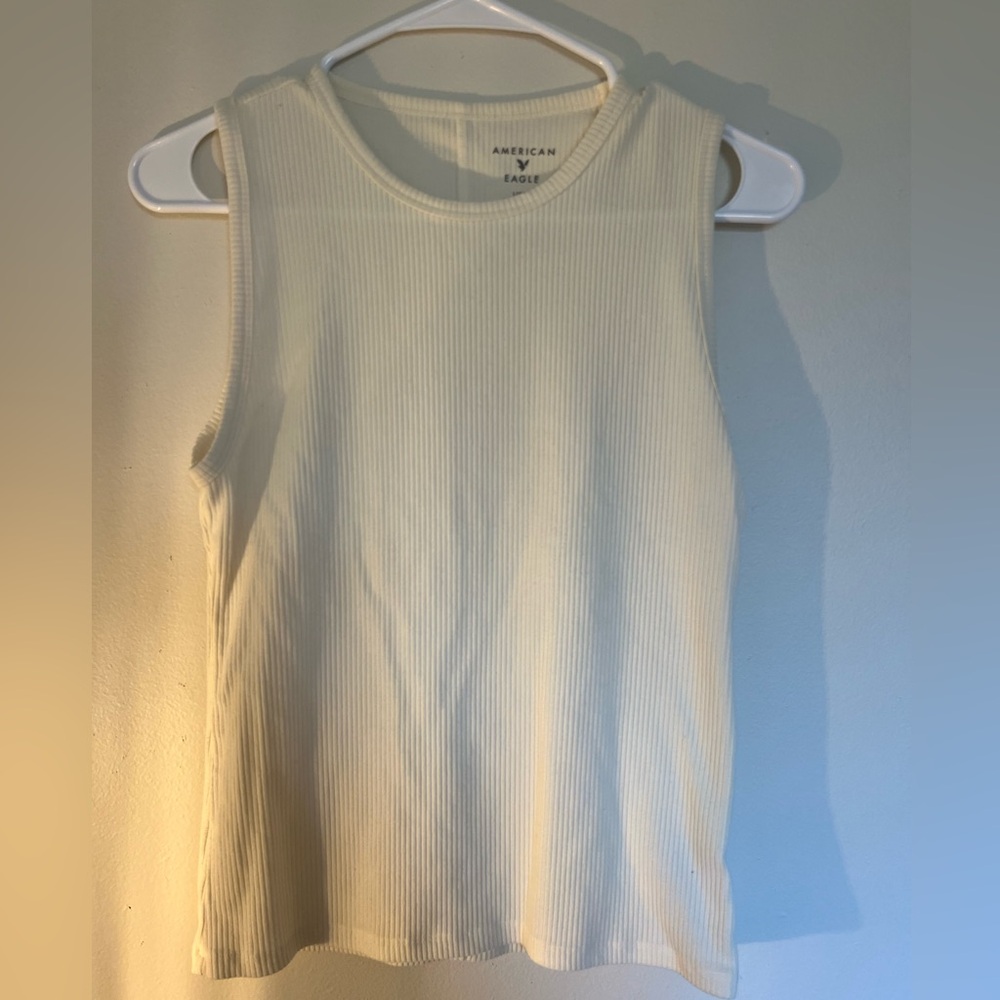 AMERICAN EAGLE BRAND NEW WHITE LARGE RIBBED TANK TOP